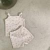 Ropa Infantil Estilo Coreano ins Verano Bebé y Niño Pequeño Algodón Delgado Floral Tirantes Shorts Conjunto de Dos Piezas Traje Refrescante para Bebé Ropa Infantil