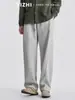 Pantalones deportivos de color liso para hombre, cintura elástica con cordón, pierna ancha, otoño, corte holgado, versátiles, para commuting, pierna recta, casual deportivo