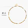 Collar de Oro Chapado con Ojo de Tigre y Perlas Estilo Mismo que Puzuo para Mujer, Cadena de Suéter en Capas con Cuentas Vintage Francés Maillard