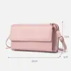Bolso de Hombro para Mujer de Color Sólido en PU Bolso de Hombro Multitarjetas Bolso para Teléfono Móvil con Pantalla Táctil Bolso Multifuncional para Teléfono Móvil