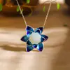 Pingente de lótus em jade Hetian 925 prata esterlina Colar de lótus nicho feminino esmaltado presente para namorada mãe professora