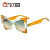 Gafas de sol para mujer personalizadas ojo de gato mariposa patrón de color gafas de sol personalizadas modernas europeas y americanas transfronterizas para reparar el rostro 6148