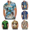 Camisa de impresión digital 3D a figura impresión camisa casual de verano para hombre manga corta una generación de cabello