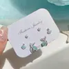 Pendientes de Bola de Burbujas Océano Transparente para Mujer con Aguja de Plata Diseño Simple Distintivo Estilo Cola de Pez Estilo Vacaciones de Verano