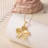 Colar com Pingente Grande de Flor em Aço Inoxidável Estilo Palácio Retrô Transfronteiriço Europeu e Americano Colar Design Ins à Prova d'Água para Mulheres