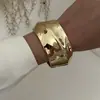 Diseño de Moda Transfronterizo Pulsera de Resorte Irregular Exagerada Ola Metal Ins Brillo Ancho Pulsera Moda