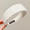 Diadema de punto estilo retro americano de ala ancha, de alta gama, adecuada para frentes amplias, a la moda, versátil para uso diario y para ir al trabajo, pinza para el pelo y accesorio para el cabello