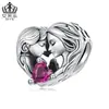Set de Cuentas Originales Aiful Serie Corazón del Día de la Madre Material de Cobre Cuentas Sueltas con Forma de Corazón DIY para Mujeres