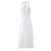 7819-2026 Vestido Bodycon Sem Mangas Costas Abertas Estilo Europeu e Americano Primavera/Verão com Gola Halter para Mulheres