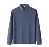 Camisa Polo Unisex de Manga Larga Estampada con Cuello de Solapa de Negocios y Logo Estampado por Calor Ropa de Trabajo Camiseta Casual de Gama Alta