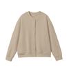 [Oferta Especial] Cardigan de Botão em Fleece Cor Sólida Outono e Inverno para Mulheres, Top Quente Estilo Coreano, Jaqueta Casual Versátil Emagrecedora