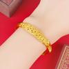 Pulsera animal de pavo real chapada en oro de 24 quilates, estilo étnico chino, meticulosamente hecha a mano, pavo real tallado, pulsera de ajuste de apertura