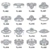 Tonglin Europeu e Americano Novo Anel de Prata de Lei 925 Conjunto Combinado Feminino Anel de Casamento Anel de Noivado Anel de Zircônia Ins Atacado