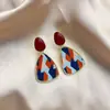 Otoño e Invierno Populares Retro Modernos Atmosféricos Terciopelo Estampado Leopardo Flor Pendientes Personalizados Accesibles Lujo Super Hada Elegantes Pendientes de Gama Alta
