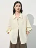 Camisas de Seda Sencillas Personalizadas para Mujer para Primavera y Verano, Tops Versátiles Sueltos de Manga Larga para el Viaje Diario, Venta al por Mayor