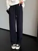 Gran valor~ ¡Simple y fácil de usar! Pantalones largos relajados, holgados, adelgazantes, casuales, elásticos de cintura alta para mujer, Primavera 26 H080802