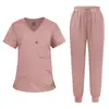 Nuevo Traje de Trabajo Multicolor Talla Europea Talla Grande Uniforme para Empleado de Salón de Belleza, Recepcionista, Doctor, Enfermera Traje Bordado con Palabras