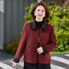 Colección de otoño transfronteriza para mujeres de mediana edad: Elegante abrigo corto de mezcla de lana reversible, perfecto para primavera y otoño, y una opción de prenda exterior de moda para mujeres de mediana edad y mayores