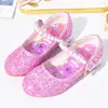 Sapatilhas Femininas, Sapatos de Princesa com Laço Brilhante, Saltos Altos Kuromi para Meninas, Sapatos com Strass para Crianças, Sapatos Sociais de Couro