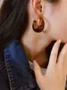 Pendientes de Resina con Forma de C Estilo Hong Kong para Mujer, Pendientes Retro de Alta Gama Estilo Ins, Pendientes Sencillos Estilo Otoño e Invierno