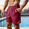 Nuevos Pantalones de Playa para Hombre Color Sólido de Terciopelo Piel de Durazno, Talla Europea de Cuatro Puntos, Holgados, Forrados, para Natación, Surf, Vacaciones en la Costa