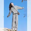Super Conjunto de 101.3 kg de Pantalones Anchos para Mujer de Principios de Primavera, Adelgazantes y Rejuvenecedores, Algodón Grueso Estilo Coreano, Conjunto Completo para Deportes y Ocio