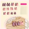 Unhas Postiças Glitter de Natal Usáveis Listradas Francesas Brilhantes Unhas Postiças de Alta Qualidade Manicure Unhas Amêndoa Atacado