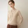 100% cachemira, estilo minimalista, cuello en V, multibotones, suéter de corte holgado para mujer, perfecto para el uso diario