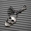 Chaveiro de Crânio 3D Vintage Desgastado, Pingente de Metal Estilo Punk, Acessório de Bolsa Personalizado Estilo Motociclista Atacado