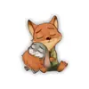 Broche acrílico lindo de dibujos animados estilo ins coreano y japonés, insignia de Judy y Nick de Zootopia, broche fresco y lindo