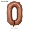 Globo de Papel de Aluminio Número Caramelo Crema Chocolate de 32 pulgadas, Cuerpo Delgado, Decoración para Fiesta de Cumpleaños Infantil/Adulto