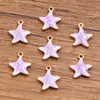 10 Colgantes de Acero Inoxidable Multicolor Dorado de Doble Cara con Goteo de Aceite para Peces, Cangrejos, Delfines, Corales, Caballitos de Mar DIY para Viajes de Commuting a la Moda