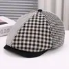 Moda Coreana Retrô Xadrez Redutor de Idade Mostra Rosto Chapéu Pequeno para Frente Viagem ao Ar Livre Casual Versátil Leve Chapéu de Pintor