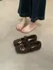 Zapatos Mary Jane Planos Grises con Piel para Mujer Calzado Exterior 2025 Nuevos Zapatos de Una Correa con Forro Polar de Otoño e Invierno
