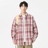 Camisa de Manga Larga Diyu Shenlong Long para Hombre, Holgada, Solapa, Abrigo de Estudiante de Otoño, Cuadros Casuales, Camisa de Alta Gama para Hombre