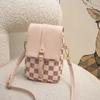 Plaid bolsa de telefone móvel 2023Mulheres bolsa personalizada estilo estrangeiro único ombro senhora bolsa estudante slung bolsa pequena ins