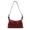 Bolso nuevo de piel suave tipo empanada, bolso de hombro 2026, elegante y versátil para el trabajo, bolso cruzado para mujer bajo el brazo en blanco