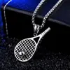 Europa y Estados Unidos joyería más vendida colgante de collar de raqueta de tenis AliExpress Amazon nueva aleación de acero de titanio joyería para hombre