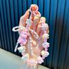 Beaded Bear Mobile Phone Chain Keychain Shake Voice Live Cute Student Bolsa Pingente Chaveiro Carro Chaveiro Pequeno Presente
