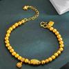Pulsera Vietnam Sha Jinlian Oro Falso Lujo Ligero Nicho Exquisito Pulsera de Loto Joyería Regalo de Cumpleaños