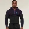 Body con Capucha y Mangas Largas para Hombre con Diseño de Media Cremallera, Secado Rápido, Transpirable, Elástico, Ajustado, Top Deportivo para Entrenamiento de Fitness