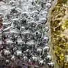 Contas Metálicas Redondas de 16mm com Revestimento Colorido Uv Furo Reto Contas para Corrente de Celular DIY Pingente de Carro Contas Verde Natal