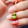 Colgante de peridoto fresco de Live Supply, color natural, bañado en plata 925, collar de tesoros, joyería para mujer