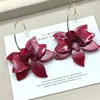 Brincos de Flor Acrílica Vintage Francês Exagerados Tachas de Orelha Feminino Elegante Nicho Moda Luxo Leve Joia de Orelha de Alta Qualidade