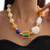 Collar de Perlas con Cuentas de Vidrio Acrílico Transfronterizo Europeo y Americano, Cadena Versátil para Suéter, Collar de Lujo Ligero de Alta Gama para Mujer