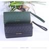 Bolso de Mano Transfronterizo Billetera para Mujer 2024 Bolso Largo para Teléfono con Doble Cremallera para Mujer Cartera de Monedas Multifuncional a Cuadros Almacenamiento