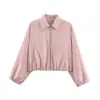 Ropa de Abrigo de Moda para Mujer 2026 Primavera/Otoño Estilo Callejero Europeo y Americano Dobladillo Abullonado Chaqueta con Cremallera Abrigo de Béisbol para Mujer