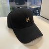 Gorra de Barba para Mujer Primavera Estilo Coreano Casual Versátil Gorra de Béisbol para Hombre Gorra Bordada con Letra H Visera Dura Sombrero para el Sol