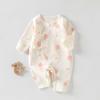 Ropa de Bebé de Algodón Puro Sin Huesos para Cuatro Estaciones, Clase A, Versátil para Primavera y Verano, Cierre Oblicuo con Cordones, Ropa de Mariposa para Bebé, Ropa con Cierre Parcial para Bebé para Gatear