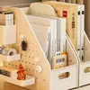 Estantería de tablero perforado caja de almacenamiento de escritorio soporte para libros estante de almacenamiento de libros para dormitorio estudiantil caja divisoria de escritorio